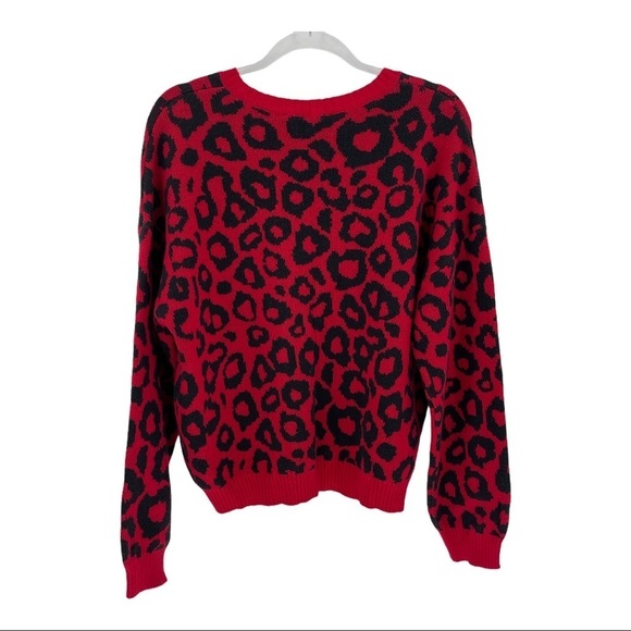 BCBGMaxazria Leopard Animal Print Sweater Size L - Picture 5 of 9